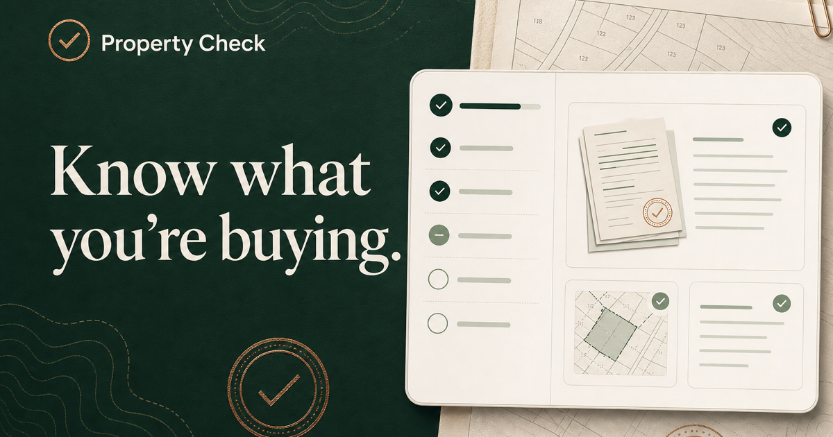 Property Check dashboard with completed checks and property documents